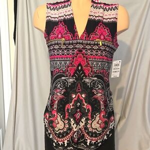INC Black and Pink sleeveless dressy tank top, NEW